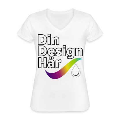 Designa Klassisk T-shirt Med V-ringning Dam Vit / s - Designa Och Tryck Online