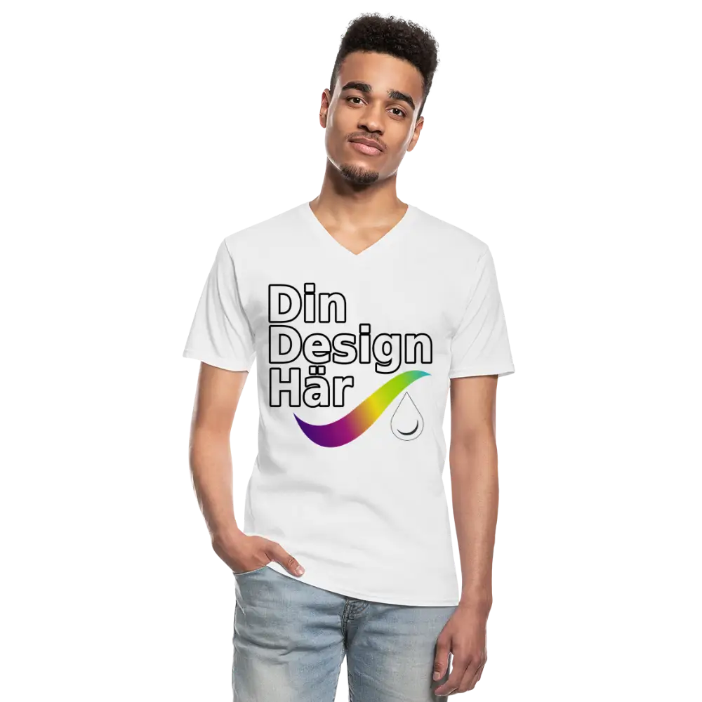 Designa Klassisk T-shirt Med V-ringning Herr - Designa Och Tryck Online