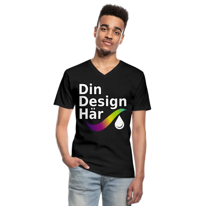 Designa Klassisk T-shirt Med V-ringning Herr - Designa Och Tryck Online