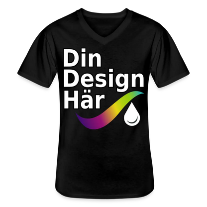 Designa Klassisk T-shirt Med V-ringning Herr Svart / s - Designa Och Tryck Online