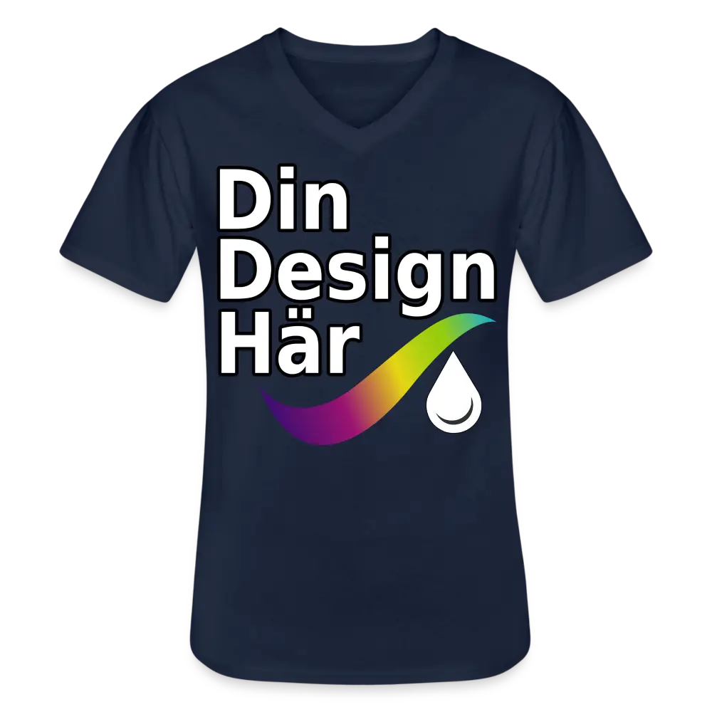 Designa Klassisk T-shirt Med V-ringning Herr Marin / s - Designa Och Tryck Online