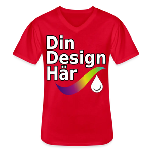 Klassisk T-shirt Med V-ringning Herr - Red / s