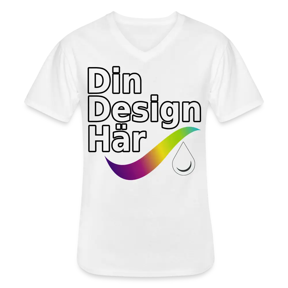 Designa Klassisk T-shirt Med V-ringning Herr Vit / s - Designa Och Tryck Online