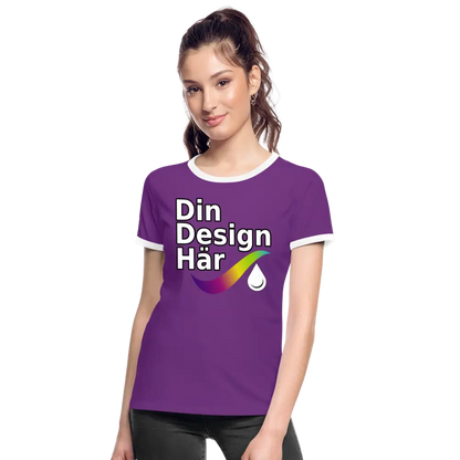 Designa Kontrast-t-shirt Dam - Designa Och Tryck Online