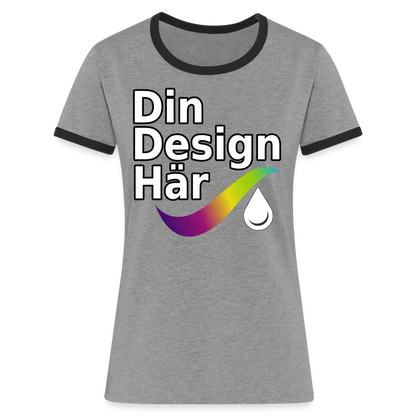 Designa Kontrast-t-shirt Dam Gråmelerad/svart / s - Designa Och Tryck Online