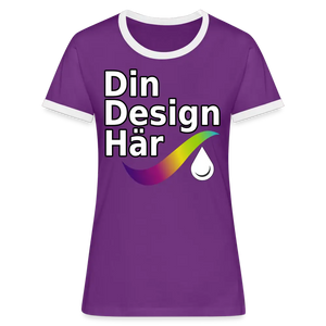 Kontrast-t-shirt Dam - Purple/white / s