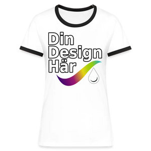 Kontrast-t-shirt Dam - White/black / s