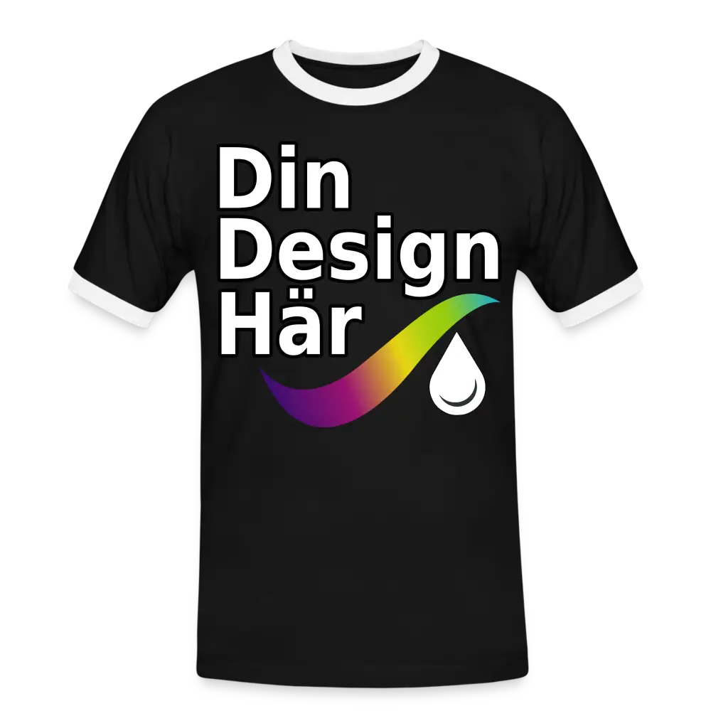 Designa Kontrast-t-shirt Herr Svart Vit / m - Designa Och Tryck Online