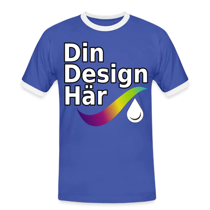 Designa Kontrast-t-shirt Herr Blå Vit / m - Designa Och Tryck Online