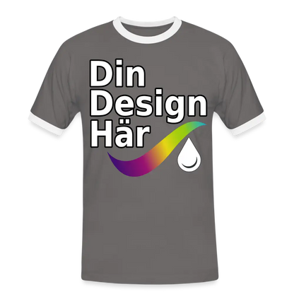 Designa Kontrast-t-shirt Herr Mörkgrå/vit / m - Designa Och Tryck Online