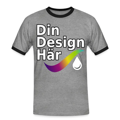 Designa Kontrast-t-shirt Herr Gråmelerad/svart / m - Designa Och Tryck Online