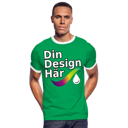 Designa Kontrast-t-shirt Herr Kelly Grön/vit / m - Designa Och Tryck Online