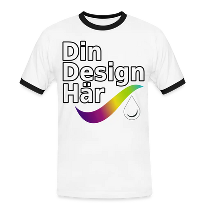 Designa Kontrast-t-shirt Herr Vit Svart / m - Designa Och Tryck Online