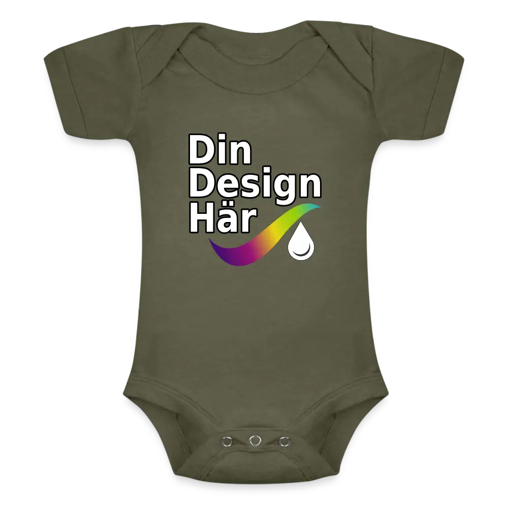 Designa Kortärmad Triblend-babybody Oliv / 3-6 Months - Designa Och Tryck Online
