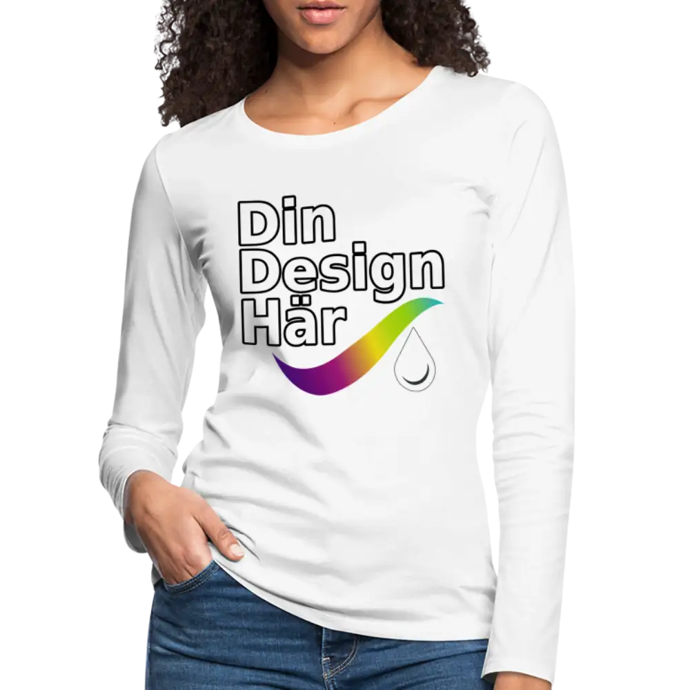 Designa Långärmad Premium-t-shirt Dam - Designa Och Tryck Online