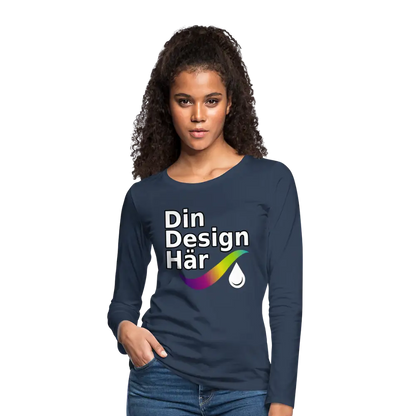 Designa Långärmad Premium-t-shirt Dam - Designa Och Tryck Online