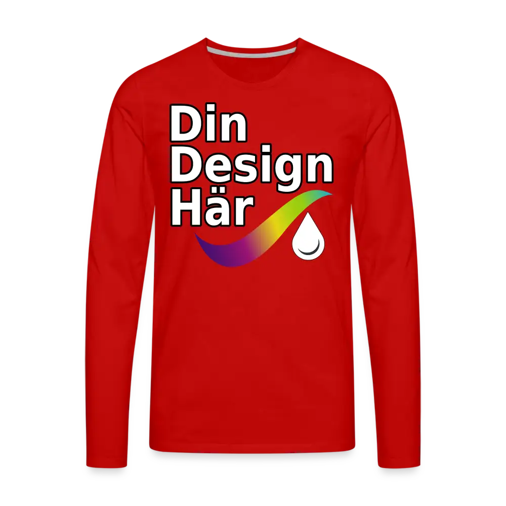 Designa Långärmad Premium-t-shirt Herr - Designa Och Tryck Online
