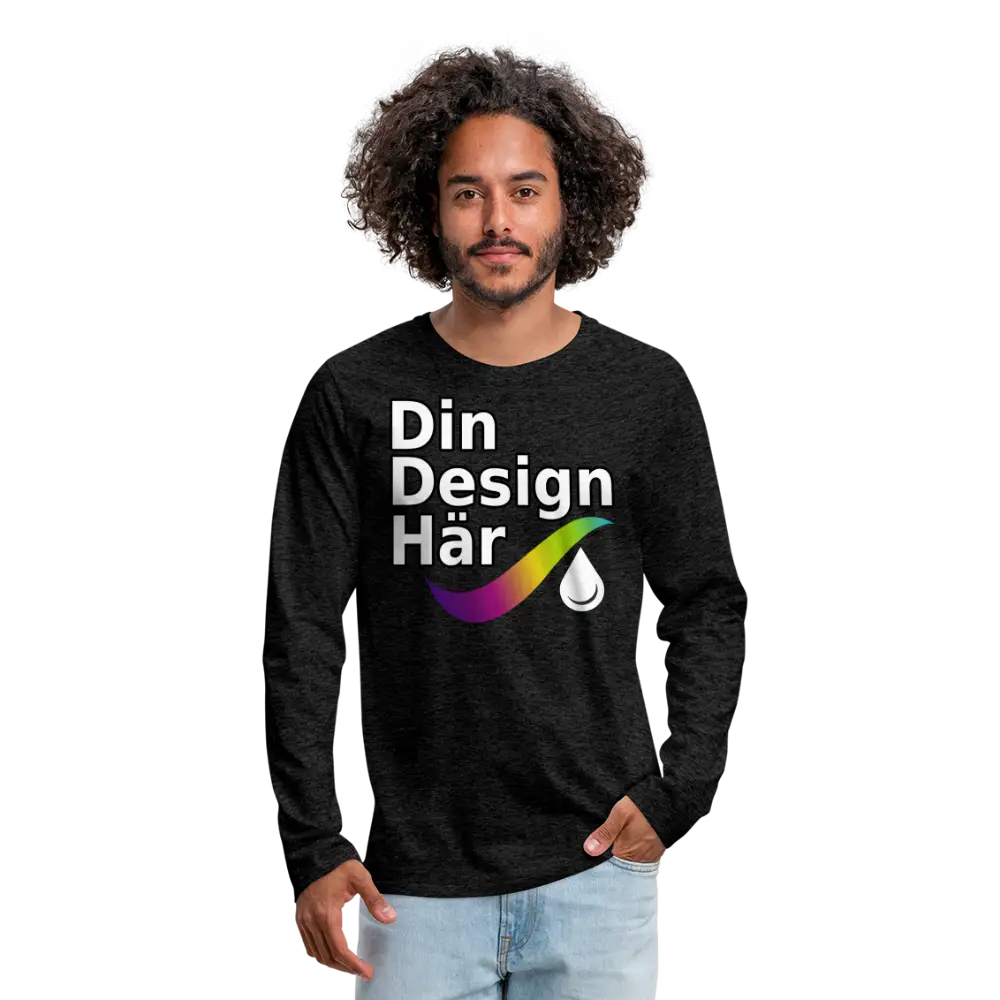 Designa Långärmad Premium-t-shirt Herr - Designa Och Tryck Online