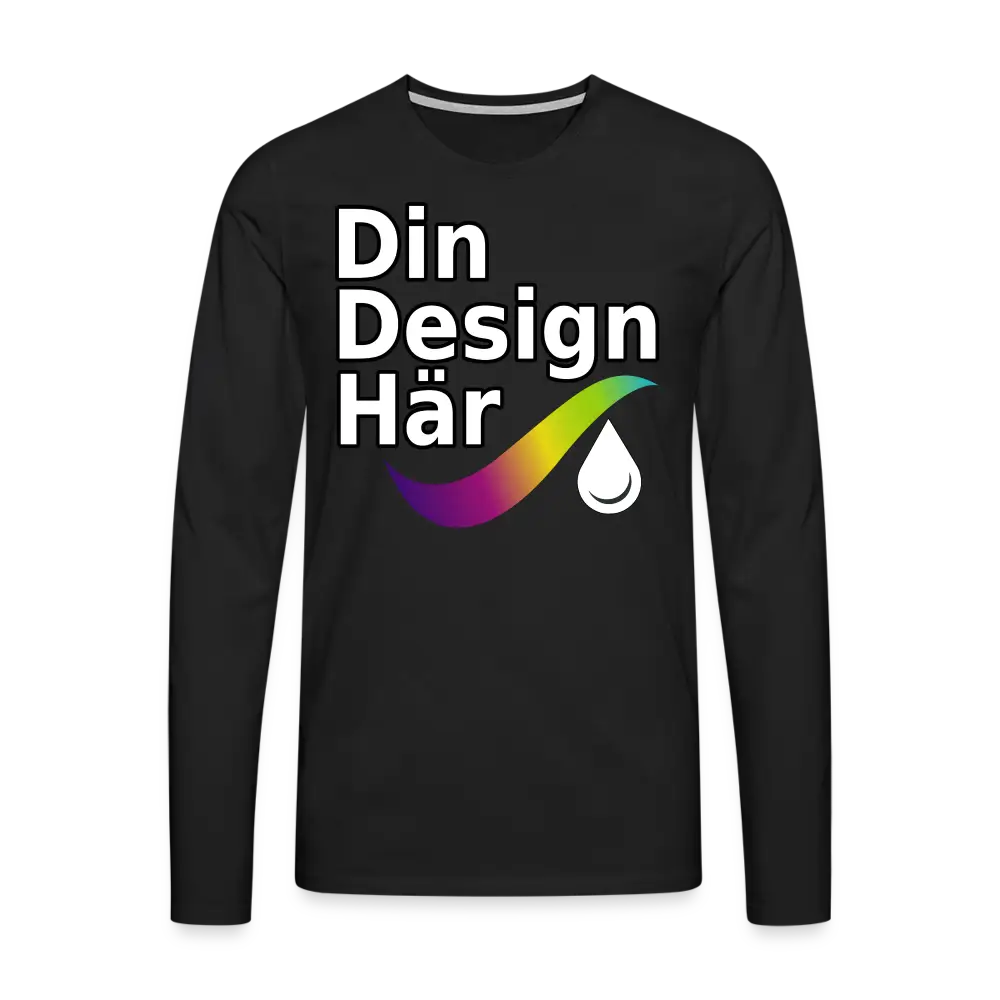Designa Långärmad Premium-t-shirt Herr Svart / s - Designa Och Tryck Online