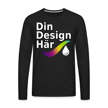 Designa Långärmad Premium-t-shirt Herr Svart / s - Designa Och Tryck Online