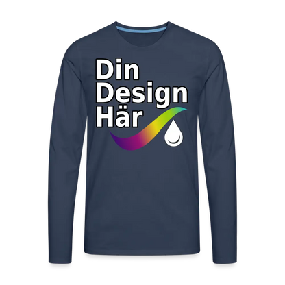 Designa Långärmad Premium-t-shirt Herr Marin / s - Designa Och Tryck Online