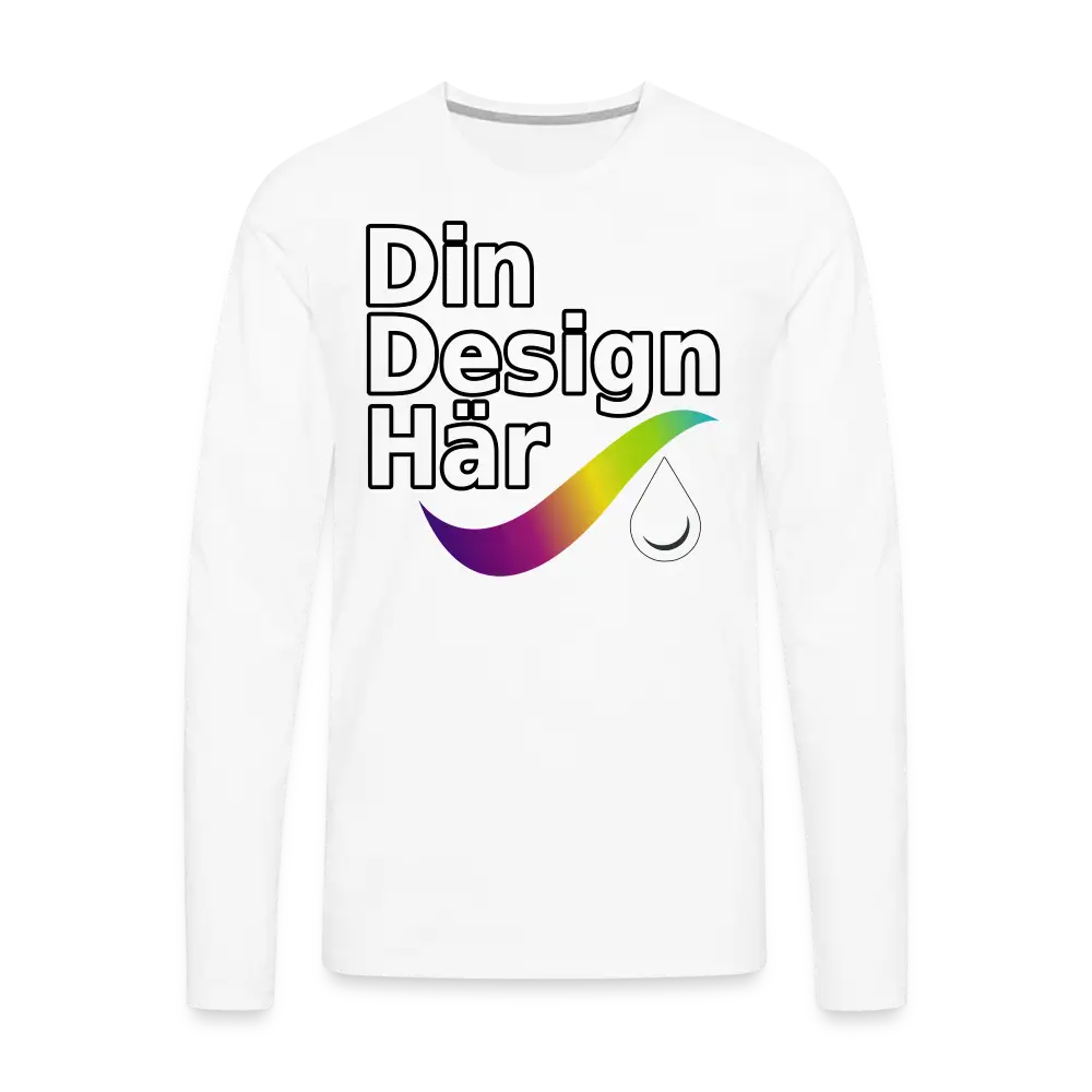 Designa Långärmad Premium-t-shirt Herr Vit / s - Designa Och Tryck Online
