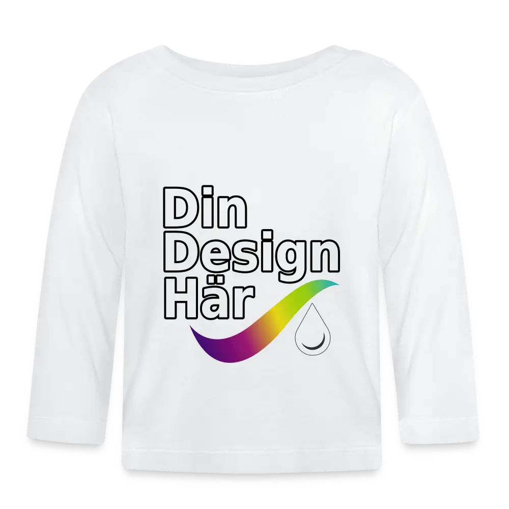 Designa Långärmad T-shirt Baby Vit / 3-6 Months - Designa Och Tryck Online