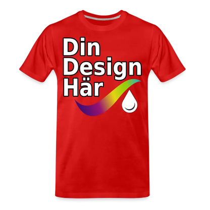 Designa Ekologisk Premium-t-shirt Herr Röd / s - Designa Och Tryck Online