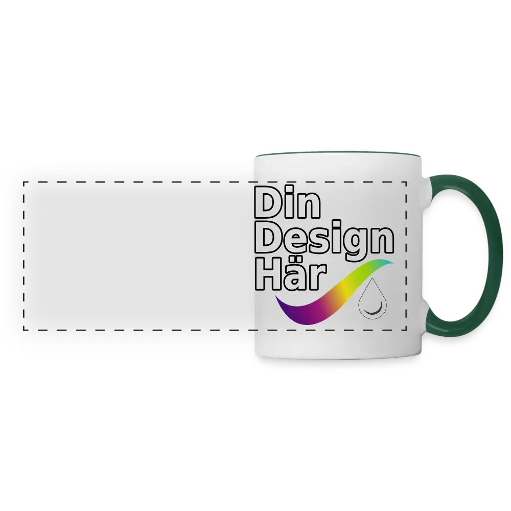 Designa Panoramamugg Vit/mörkgrön - Designa Och Tryck Online