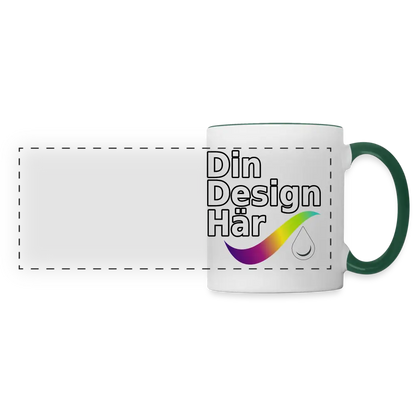 Designa Panoramamugg Vit/mörkgrön - Designa Och Tryck Online