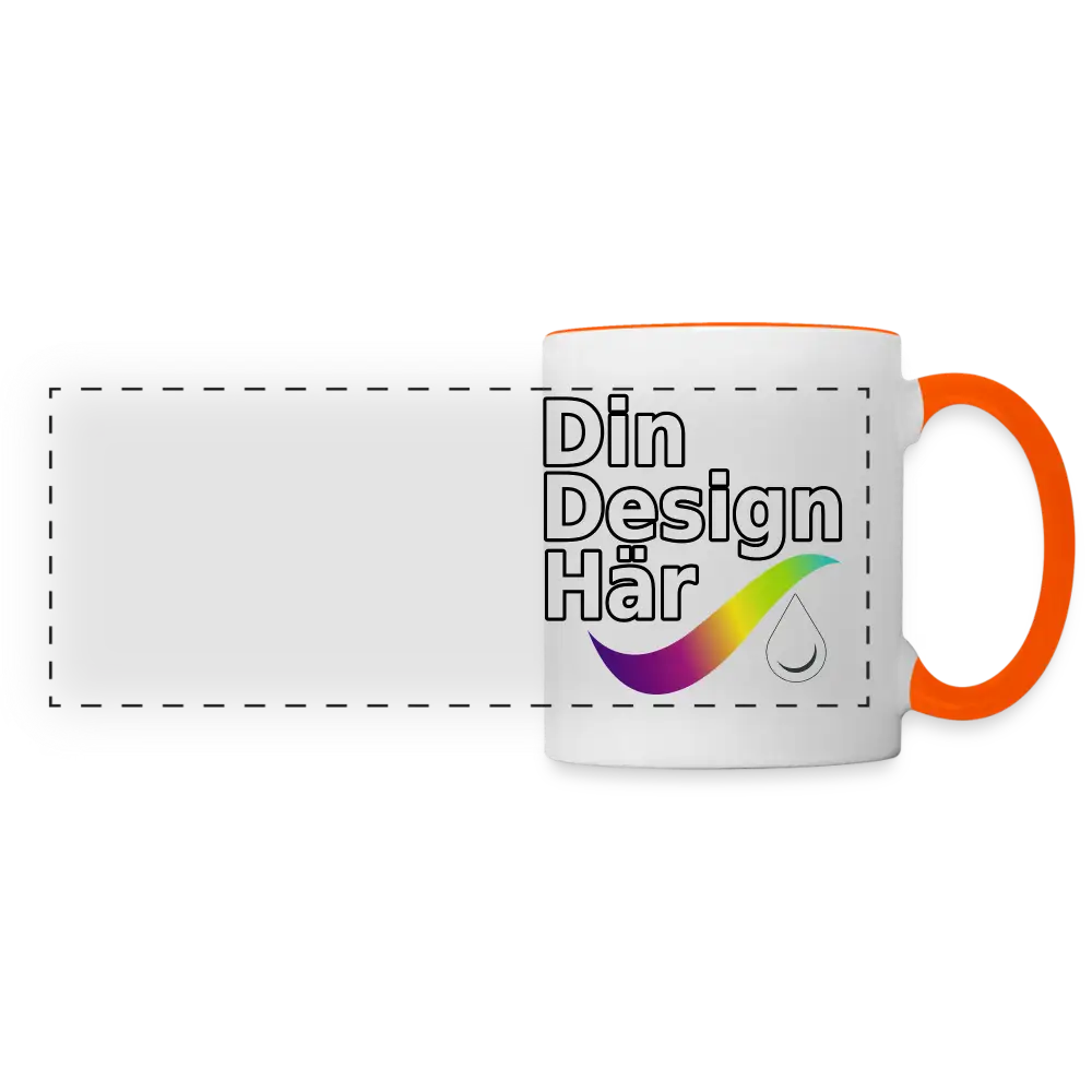 Designa Panoramamugg Vit/orange - Designa Och Tryck Online
