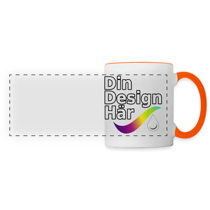 Designa Panoramamugg Vit/orange - Designa Och Tryck Online