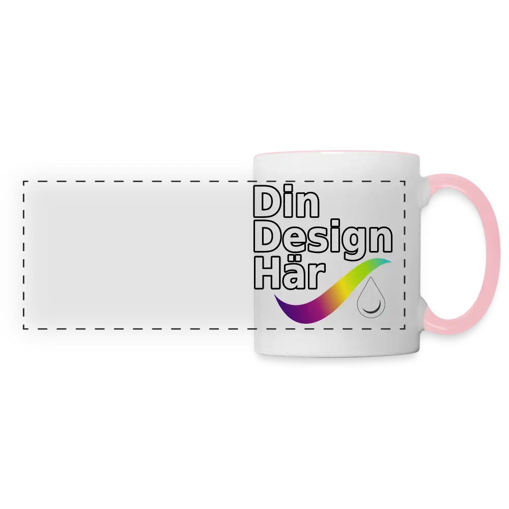 Designa Panoramamugg Vit/rosa - Designa Och Tryck Online