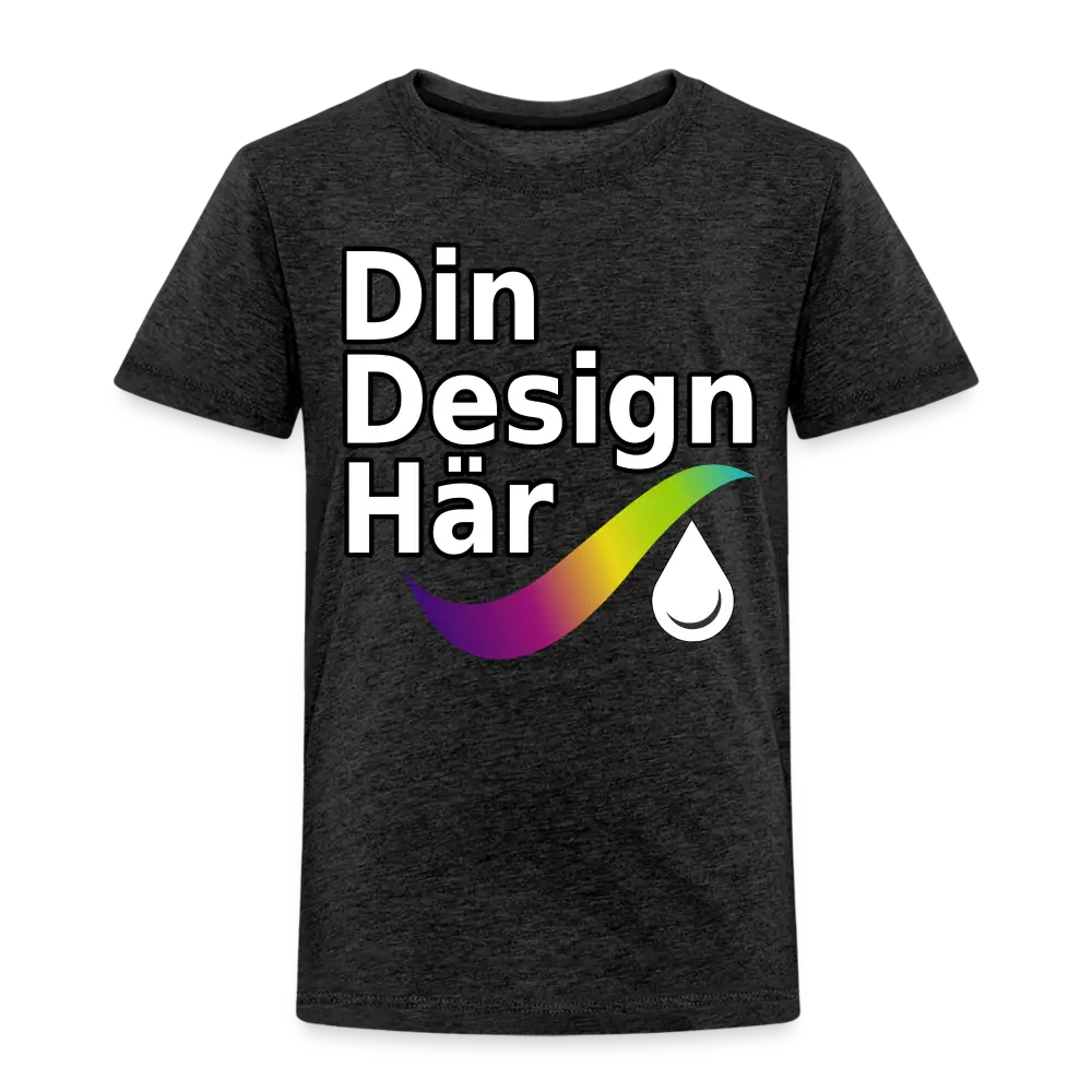 Designa Premium-t-shirt Barn Kolgrå / 98/104 (2 Years) - Designa Och Tryck Online