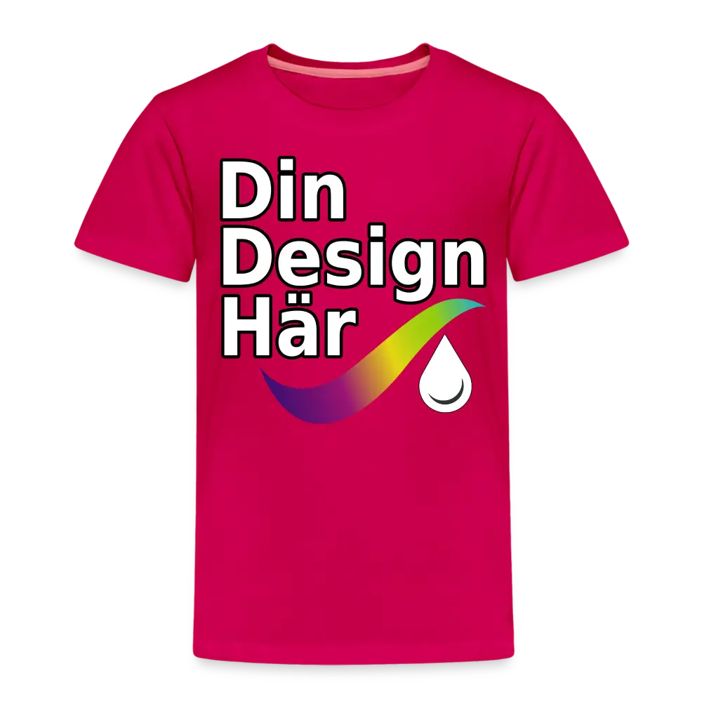 Designa Premium-t-shirt Barn Mörkrosa / 98/104 (2 Years) - Designa Och Tryck Online