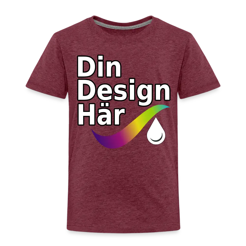 Designa Premium-t-shirt Barn Ljung Vinröd / 98/104 (2 Years) - Designa Och Tryck Online