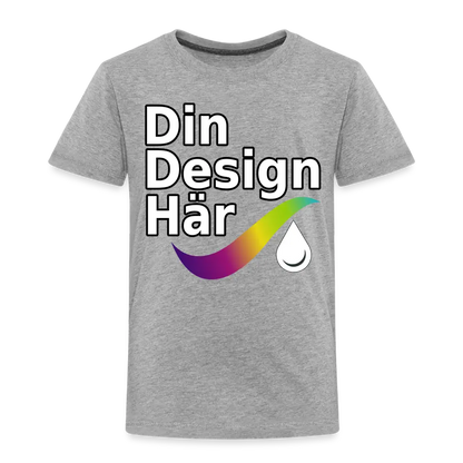Designa Premium-t-shirt Barn Gråmelerad / 98/104 (2 Years) - Designa Och Tryck Online