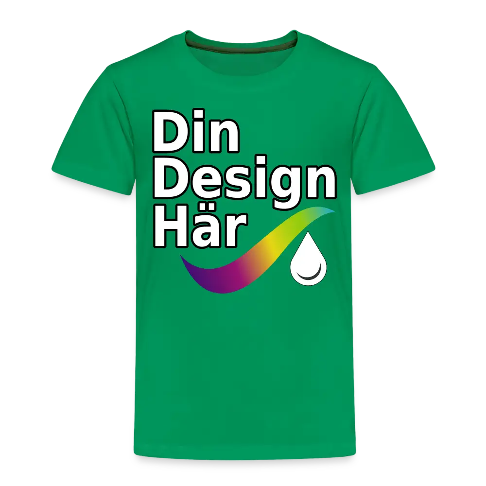 Designa Premium-t-shirt Barn Kelly Grön / 98/104 (2 Years) - Designa Och Tryck Online