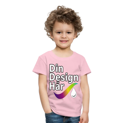 Designa Premium-t-shirt Barn Ljusrosa / 98/104 (2 Years) - Designa Och Tryck Online