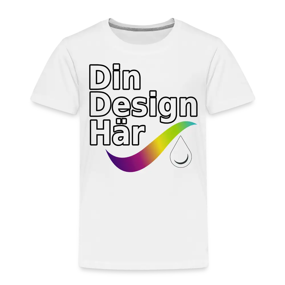Designa Premium-t-shirt Barn Vit / 98/104 (2 Years) - Designa Och Tryck Online