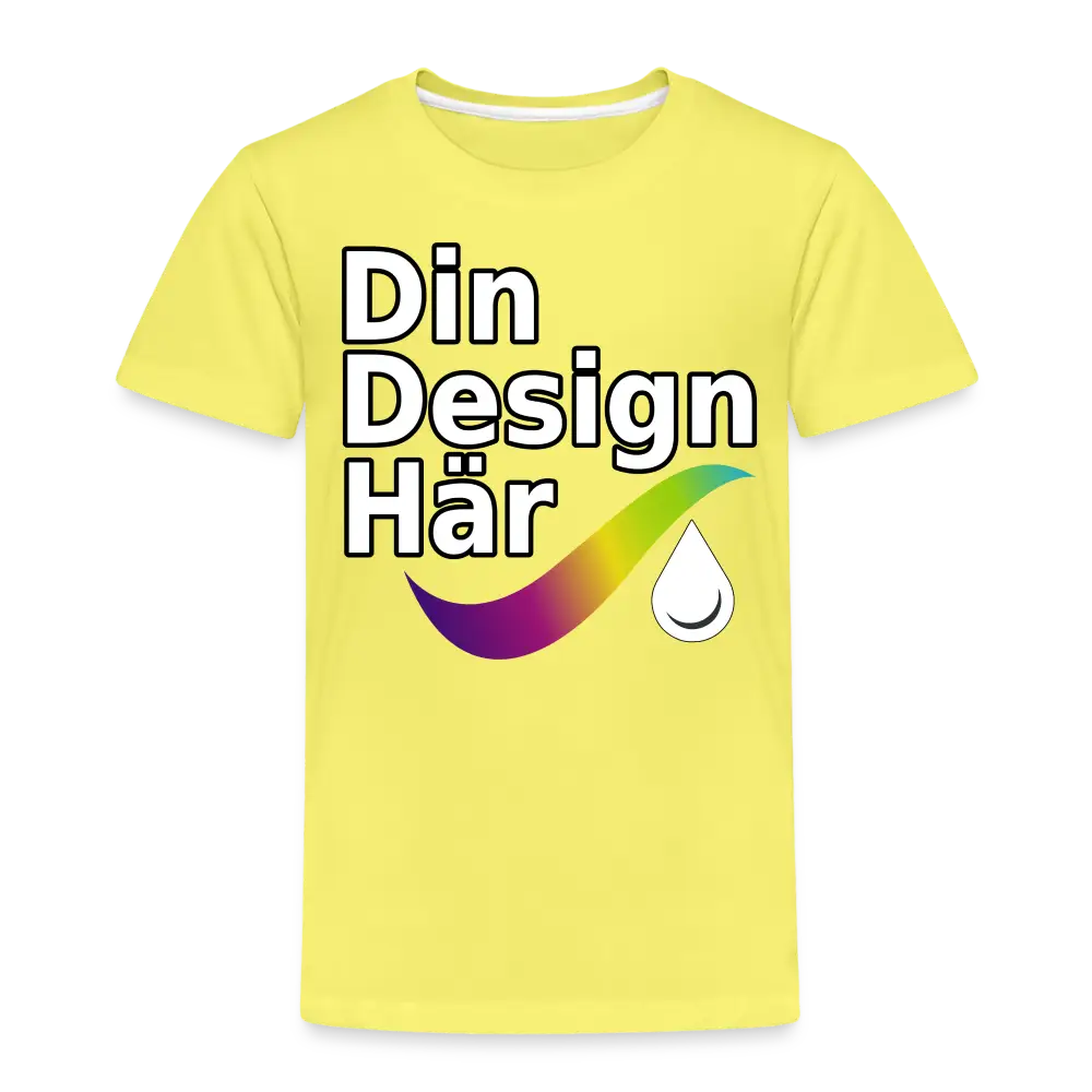 Designa Premium-t-shirt Barn Gul / 98/104 (2 Years) - Designa Och Tryck Online