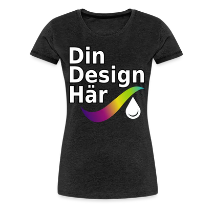 Designa Premium-t-shirt Dam Kolgrå / s - Designa Och Tryck Online