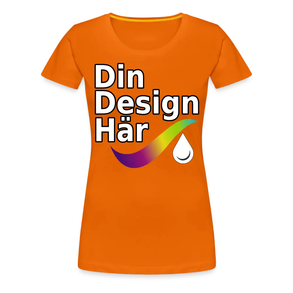 Designa Premium-t-shirt Dam Orange / s - Designa Och Tryck Online
