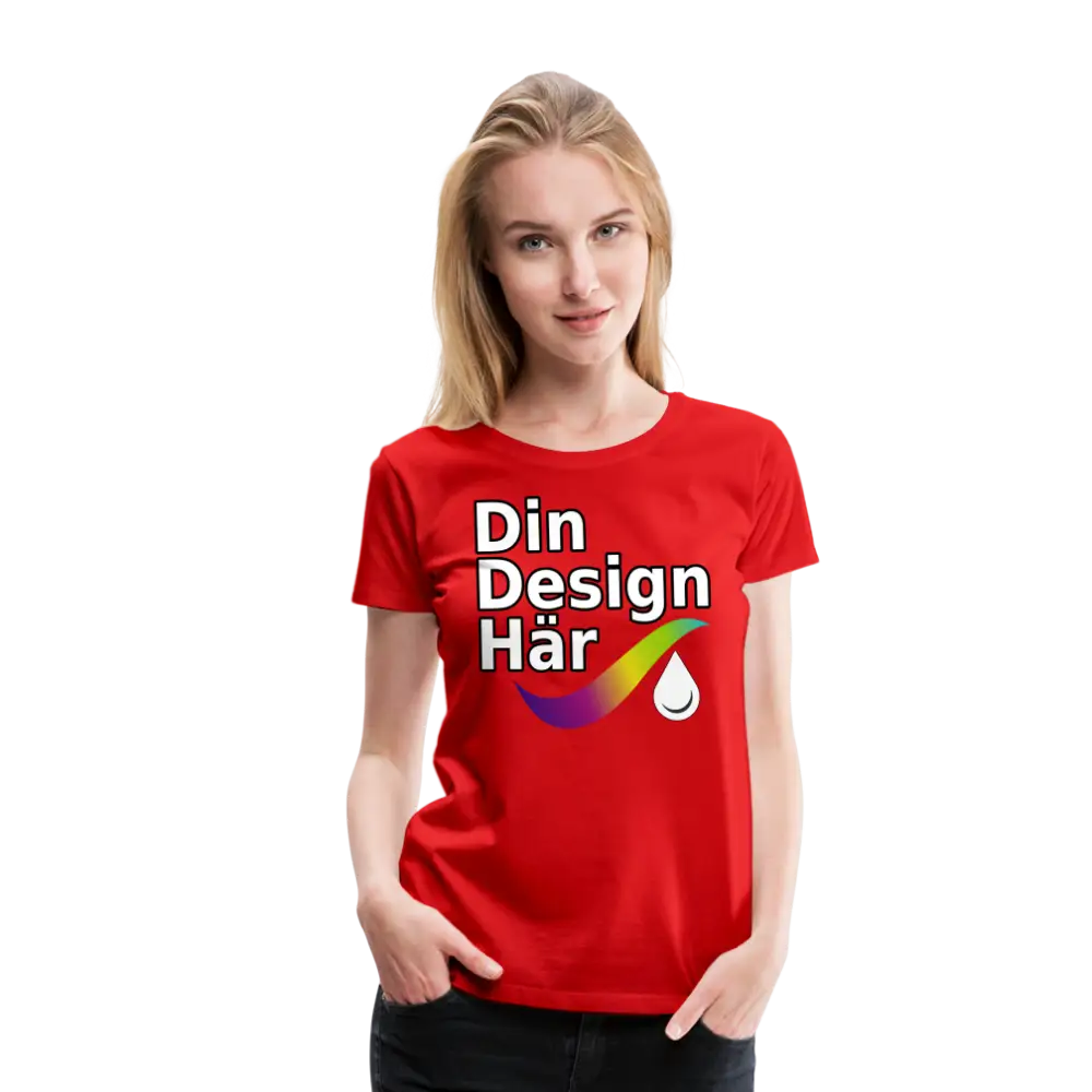 Designa Premium-t-shirt Dam Röd / s - Designa Och Tryck Online