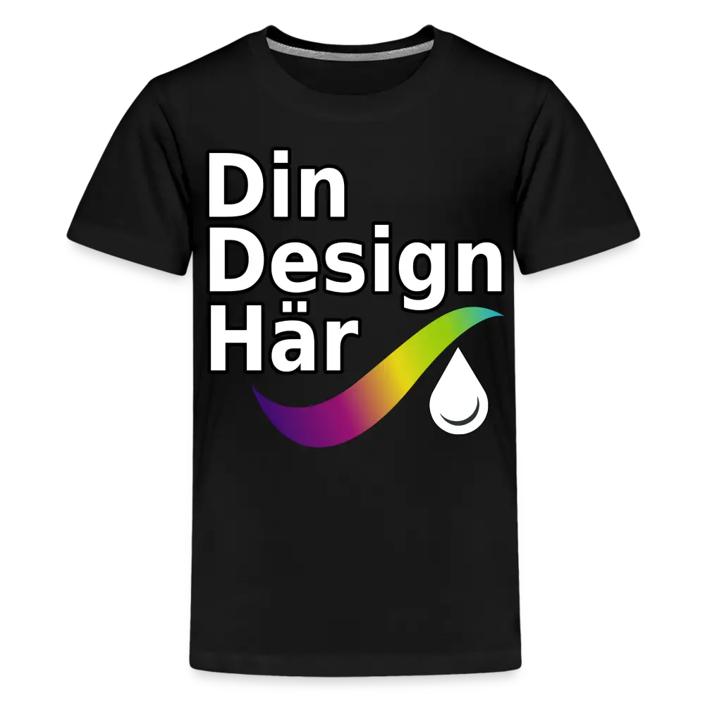 Designa Premium-t-shirt Tonåring Svart / 146/152 (10 Years) - Designa Och Tryck Online