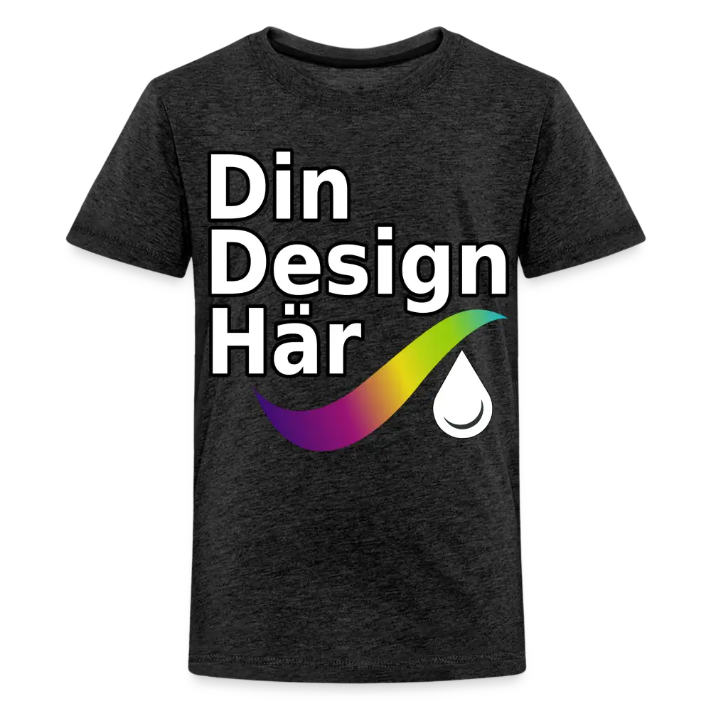 Designa Premium-t-shirt Tonåring Kolgrå / 146/152 (10 Years) - Designa Och Tryck Online