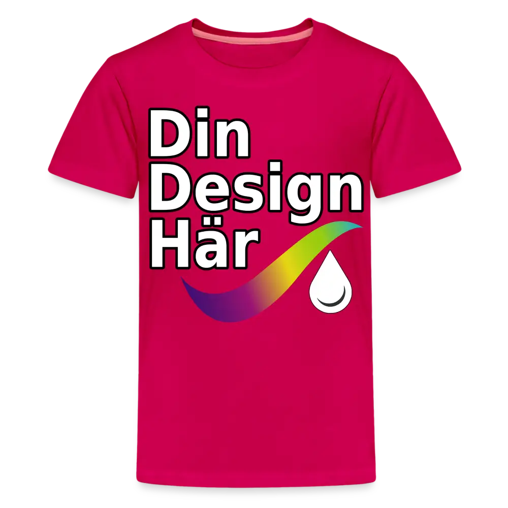 Designa Premium-t-shirt Tonåring Mörkrosa / 146/152 (10 Years) - Designa Och Tryck Online