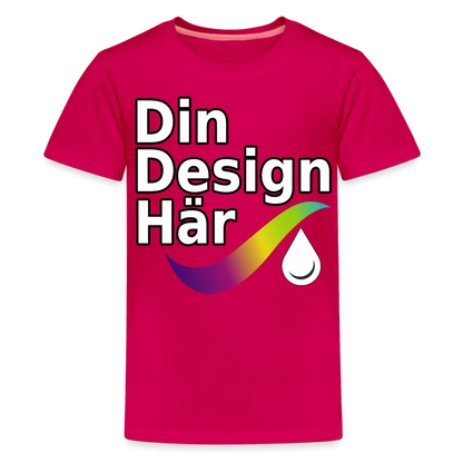 Designa Premium-t-shirt Tonåring Mörkrosa / 146/152 (10 Years) - Designa Och Tryck Online