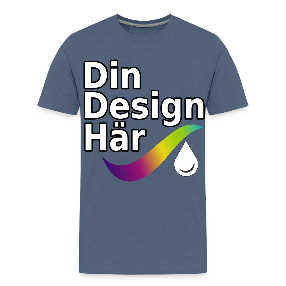 Designa Premium-t-shirt Tonåring Ljungblå / 146/152 (10 Years) - Designa Och Tryck Online