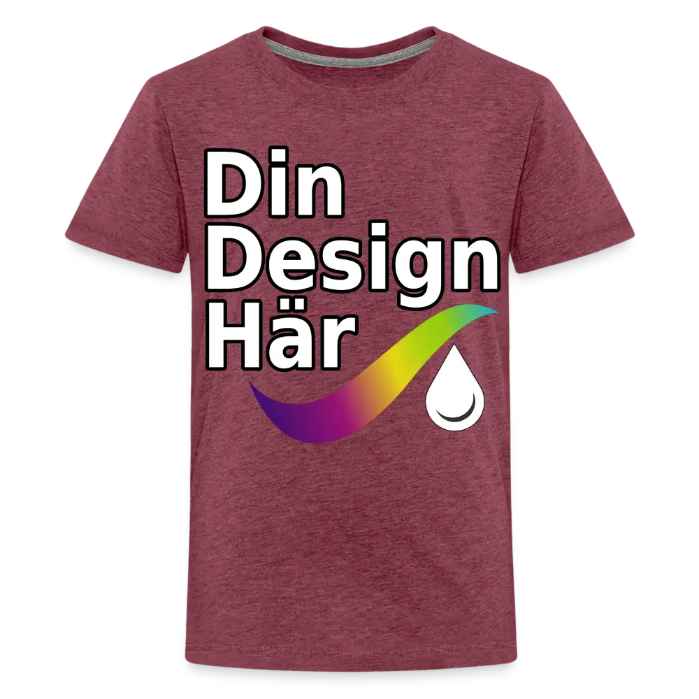 Designa Premium-t-shirt Tonåring Ljung Vinröd / 146/152 (10 Years) - Designa Och Tryck Online
